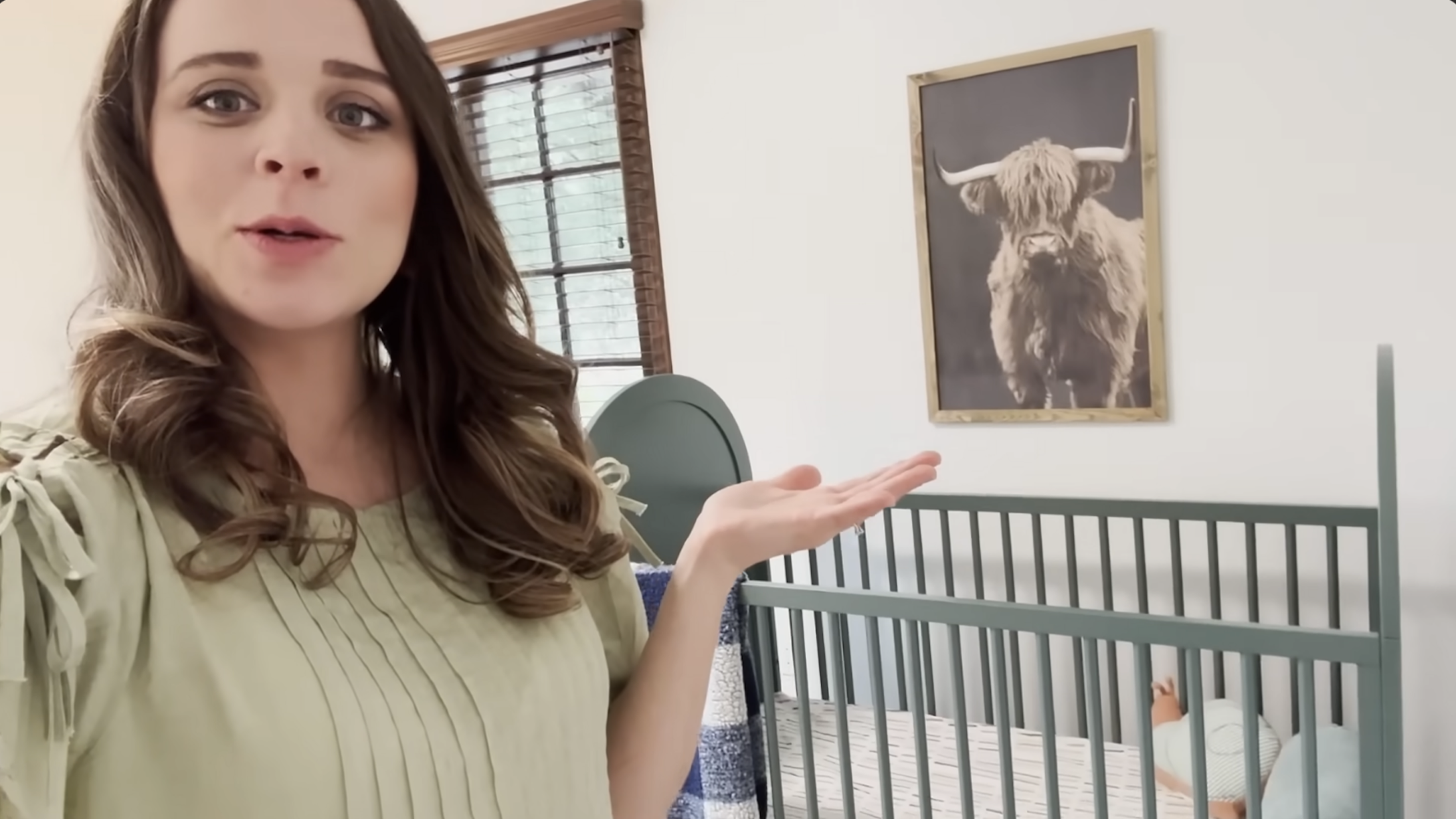 Jinger Duggar showing the nursery for baby No. 3